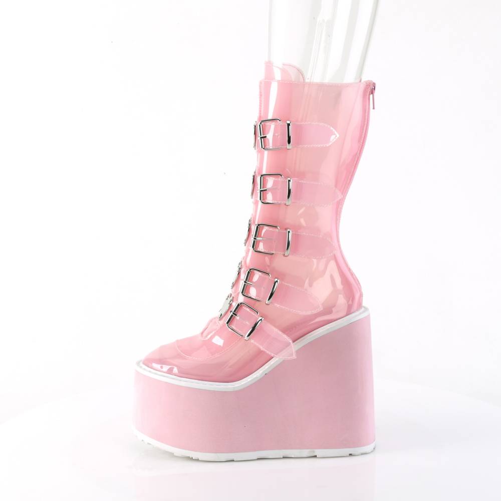 DemoniaCult - SWING-230C Plateau Laarzen - Roze